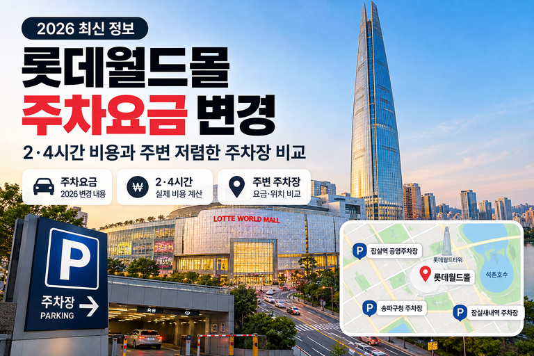 롯데월드몰 주차요금 2026 변경｜2·4시간 비용과 주변 저렴한 주차장 비교